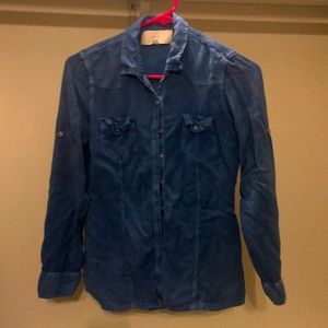 Denim like blue button down